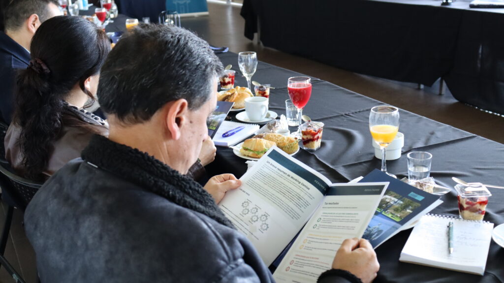 Participante leyendo su informe de talentos en el workshop Working Genius Concepción